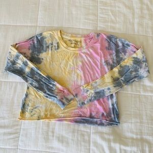 Tie-Dye Long Sleeve Crop
